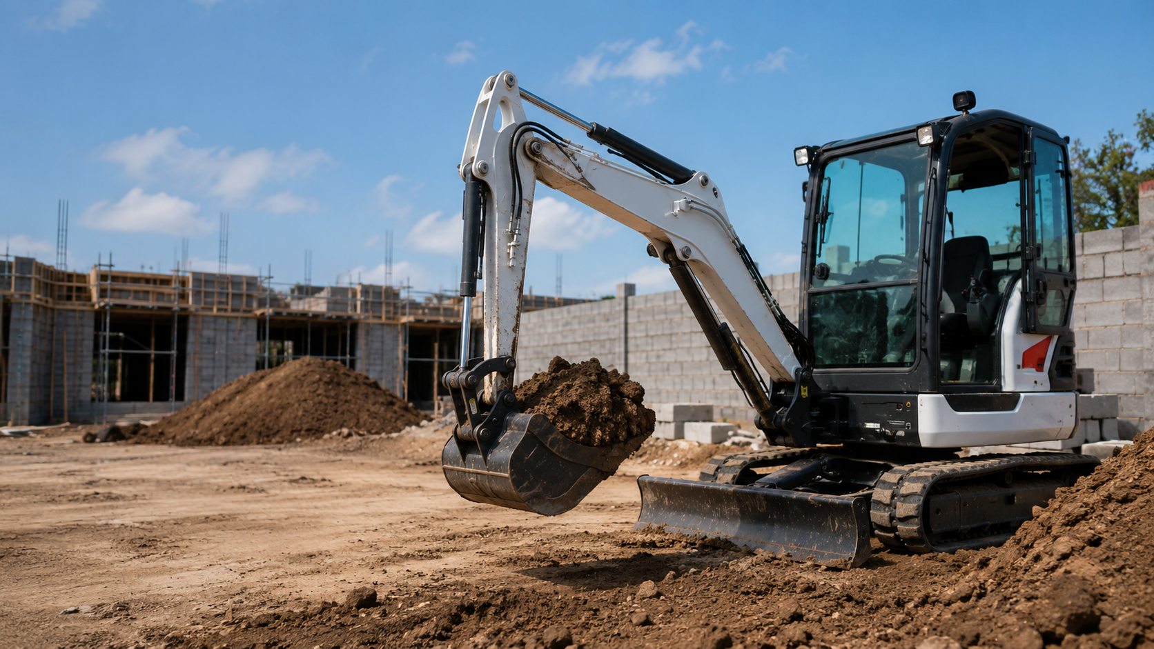 Equipamento para serviço pesado em uma área de obra